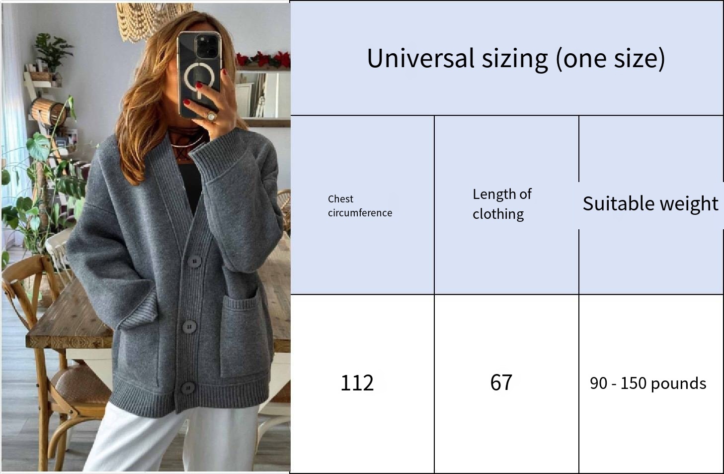 Womens Cozy Button-Up Cardigan V-Neck Knit Sweater Winter Casual Style Coat
